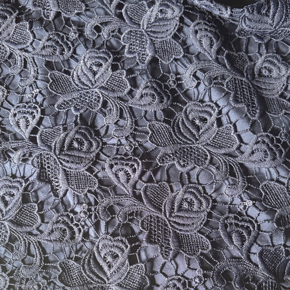Banana Republic Dark Blue Floral Lace Pencil Skirt - Picture 3 of 5